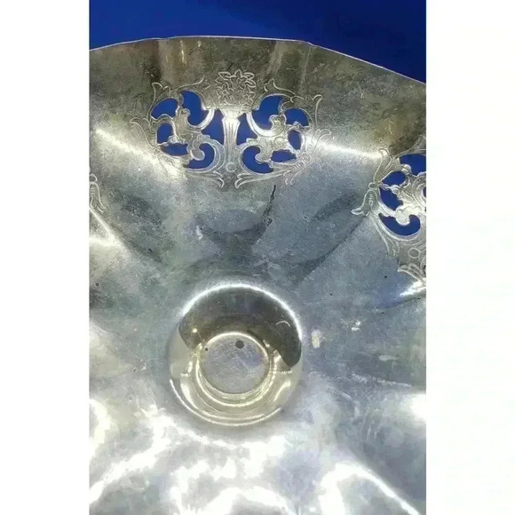 Vintage Silver Plate Candle Holder Trinket Candy Vanity Dish Ornate Petite - Picture 6 of 13